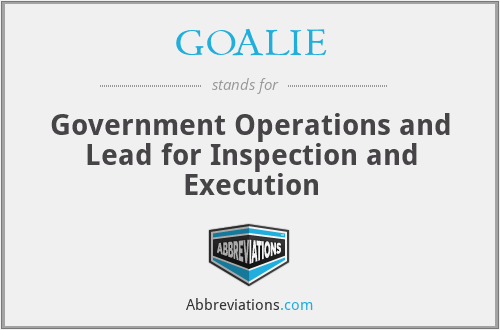 GOALIE - Government Operations and Lead for Inspection and Execution