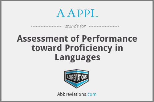AAPPL - Assessment of Performance toward Proficiency in Languages