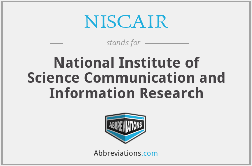 NISCAIR - National Institute of Science Communication and Information Research