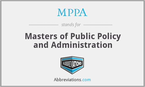 MPPA - Masters of Public Policy and Administration