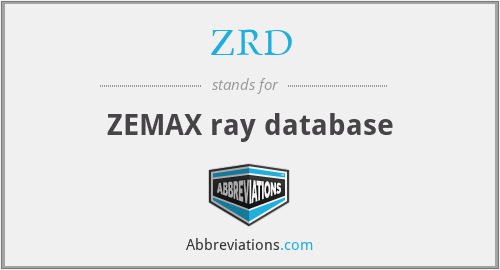 ZRD - ZEMAX ray database