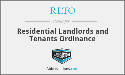 RLTO - Residential Landlords and Tenants Ordinance