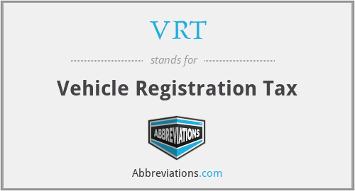 VRT - Vehicle Registration Tax