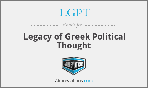 LGPT - Legacy of Greek Political Thought