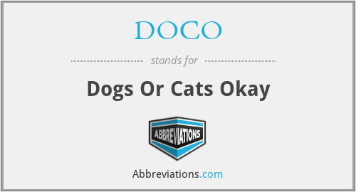 DOCO - Dogs Or Cats Okay