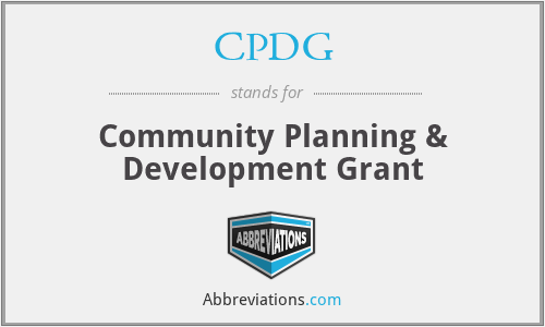 CPDG - Community Planning & Development Grant