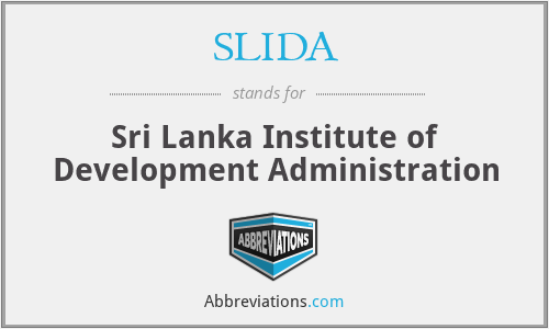 SLIDA - Sri Lanka Institute of Development Administration
