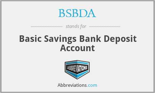 BSBDA - Basic Savings Bank Deposit Account