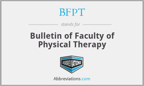 BFPT - Bulletin of Faculty of Physical Therapy