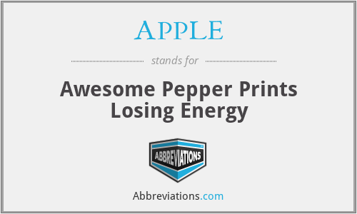 APPLE - Awesome Pepper Prints Losing Energy