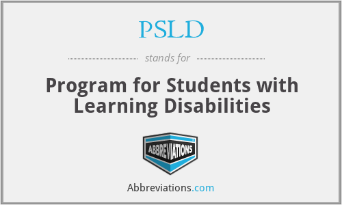 PSLD - Program for Students with Learning Disabilities