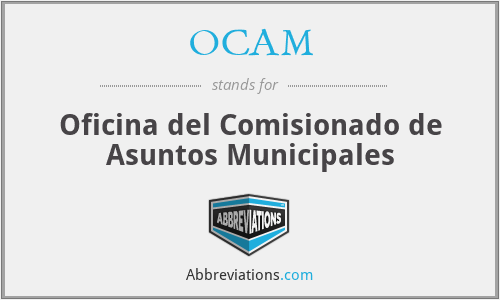 OCAM - Oficina del Comisionado de Asuntos Municipales