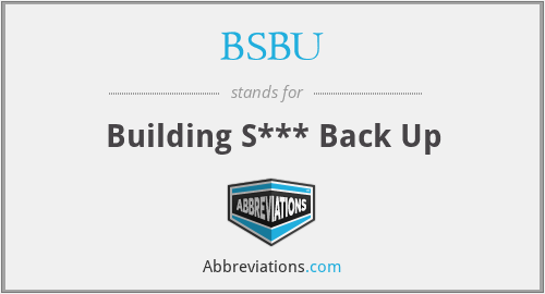 BSBU - Building S*** Back Up