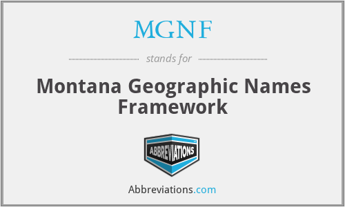 MGNF - Montana Geographic Names Framework