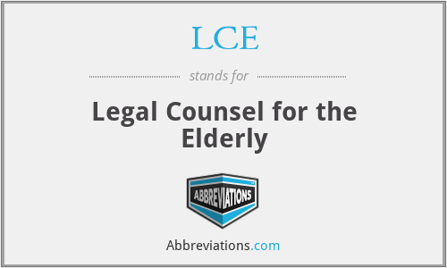 LCE - Legal Counsel for the Elderly