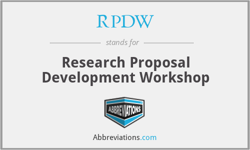 RPDW - Research Proposal Development Workshop