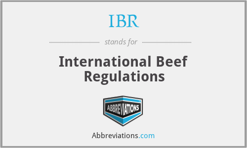 IBR - International Beef Regulations