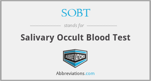 SOBT - Salivary Occult Blood Test