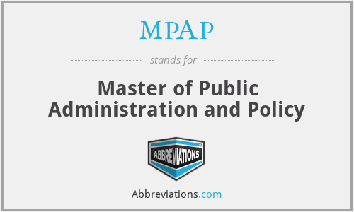 MPAP - Master of Public Administration and Policy