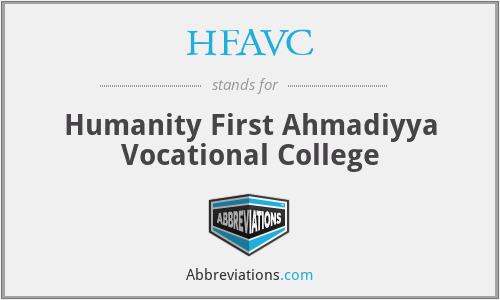 HFAVC - Humanity First Ahmadiyya Vocational College