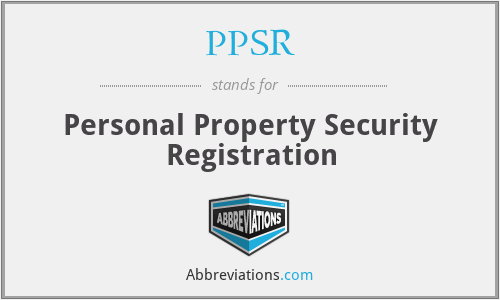 PPSR - Personal Property Security Registration