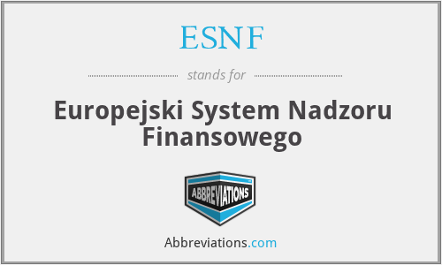 ESNF - Europejski System Nadzoru Finansowego