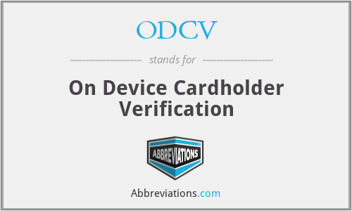 ODCV - On Device Cardholder Verification