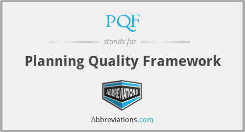 PQF - Planning Quality Framework