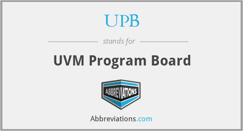UPB - UVM Program Board