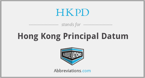 HKPD - Hong Kong Principal Datum