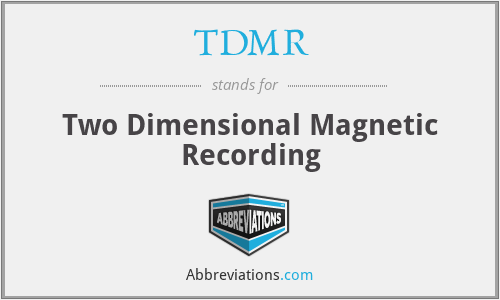 TDMR - Two Dimensional Magnetic Recording