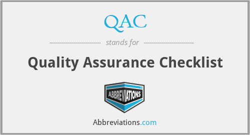 QAC - Quality Assurance Checklist