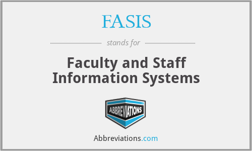 FASIS - Faculty and Staff Information Systems
