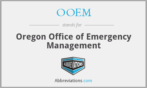 OOEM - Oregon Office of Emergency Management