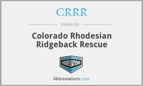 CRRR - Colorado Rhodesian Ridgeback Rescue