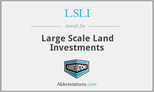 LSLI - Large Scale Land Investments