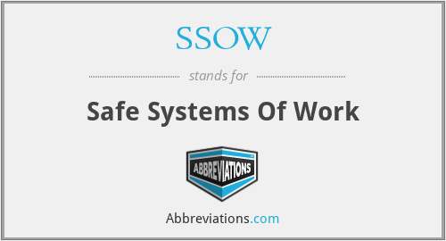 SSOW - Safe Systems Of Work