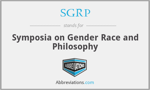 SGRP - Symposia on Gender Race and Philosophy