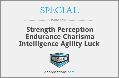 SPECIAL - Strength Perception Endurance Charisma Intelligence Agility Luck
