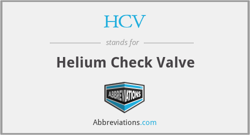 HCV - Helium Check Valve