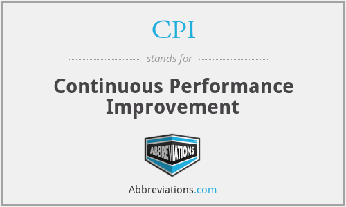 CPI - Continuous Performance Improvement