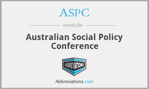 ASPC - Australian Social Policy Conference