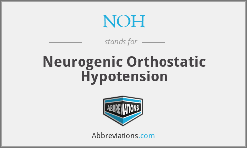NOH - Neurogenic Orthostatic Hypotension