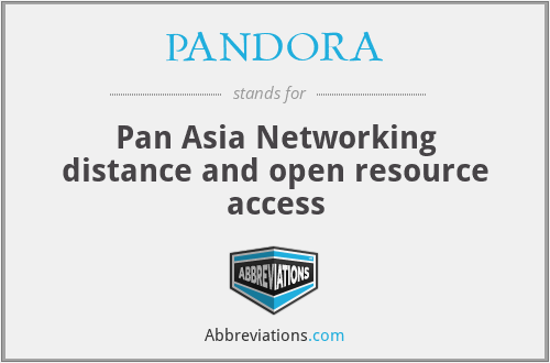 PANDORA - Pan Asia Networking distance and open resource access