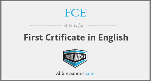 FCE - First Crtificate in English