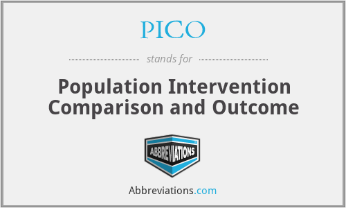 PICO - Population Intervention Comparison and Outcome