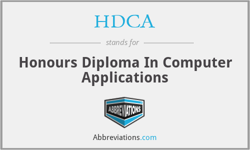HDCA - Honours Diploma In Computer Applications
