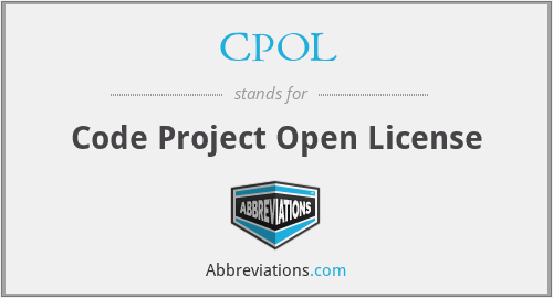 CPOL - Code Project Open License