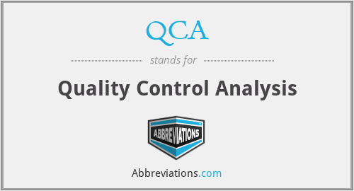 QCA - Quality Control Analysis