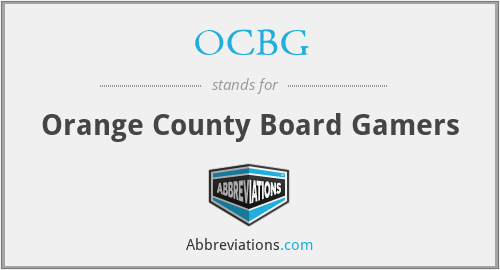 OCBG - Orange County Board Gamers